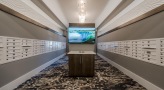 bright mailroom with carpet