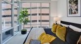 windows surround bedroom