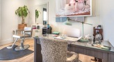 well lit salon