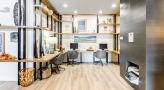 computer stations in clubhouse work space