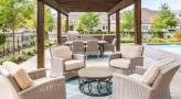 poolside lounge with tables and chairs