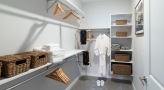 large closet with custom shelving