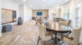 Large clubroom with a fireplace 