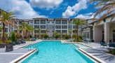 Large sparkling blue pool 
