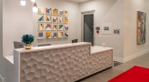 lobby area with a desk 