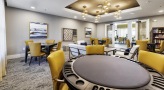 a room with tables and chairs