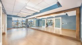 yoga studio with floor to ceiling mirrors