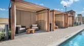 comfortable poolside cabanas