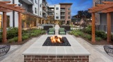 courtyard fire pit with seating area