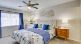 bedroom with a large window