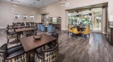 Spacious lounge with wood floors 