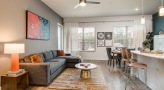 living room with a couch and coffee table